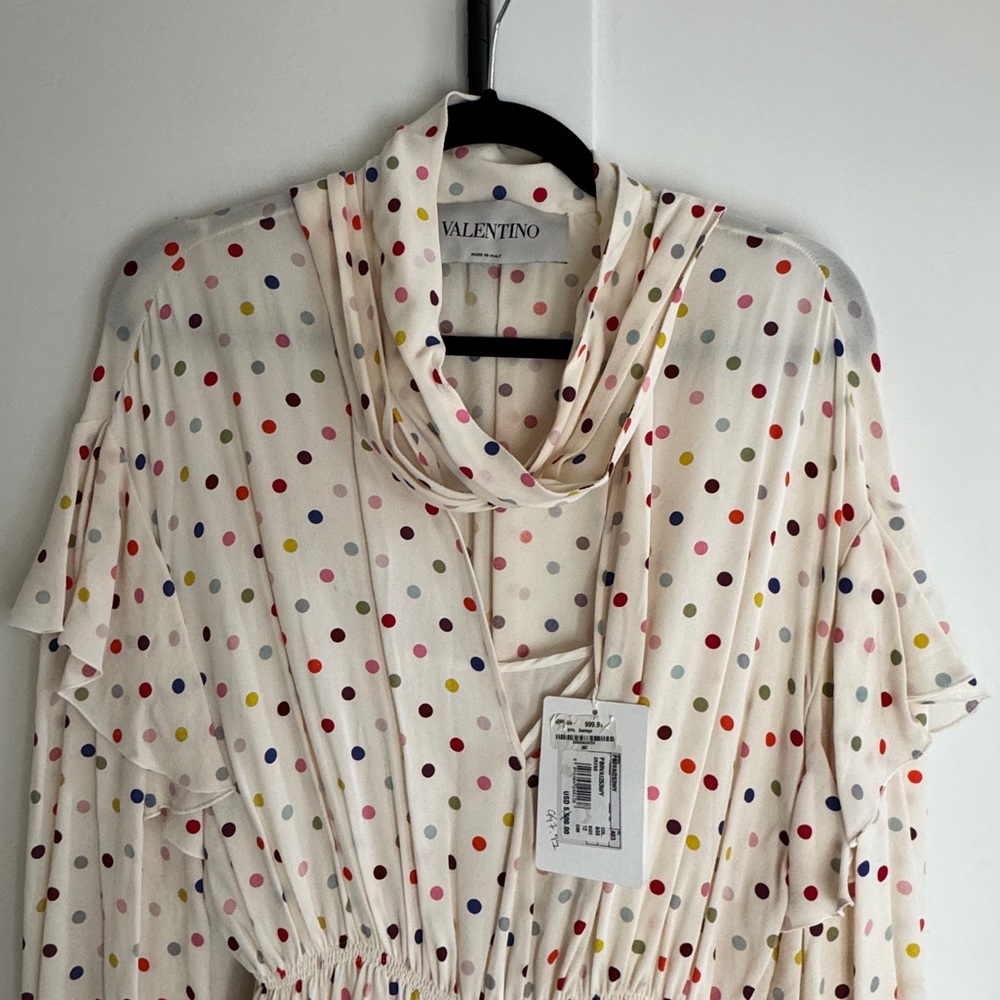 VALENTINO ruffle polka dot dress